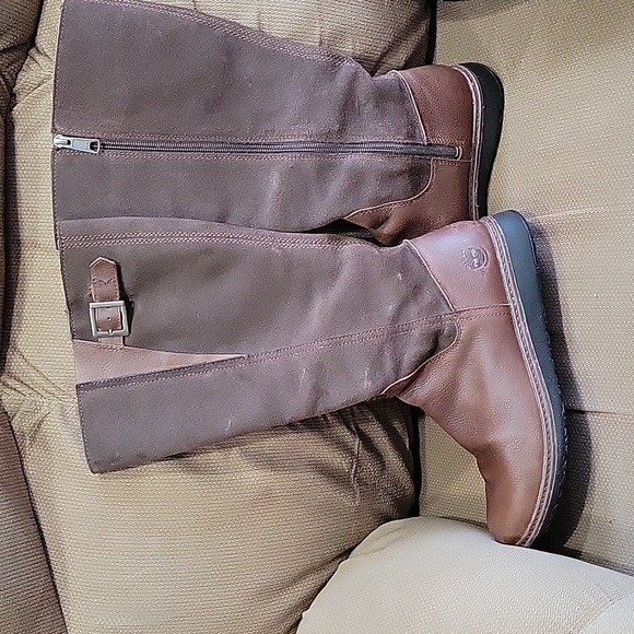 Timberland Brown Leather Knee High Boots wide calf - Picture 3 of 5